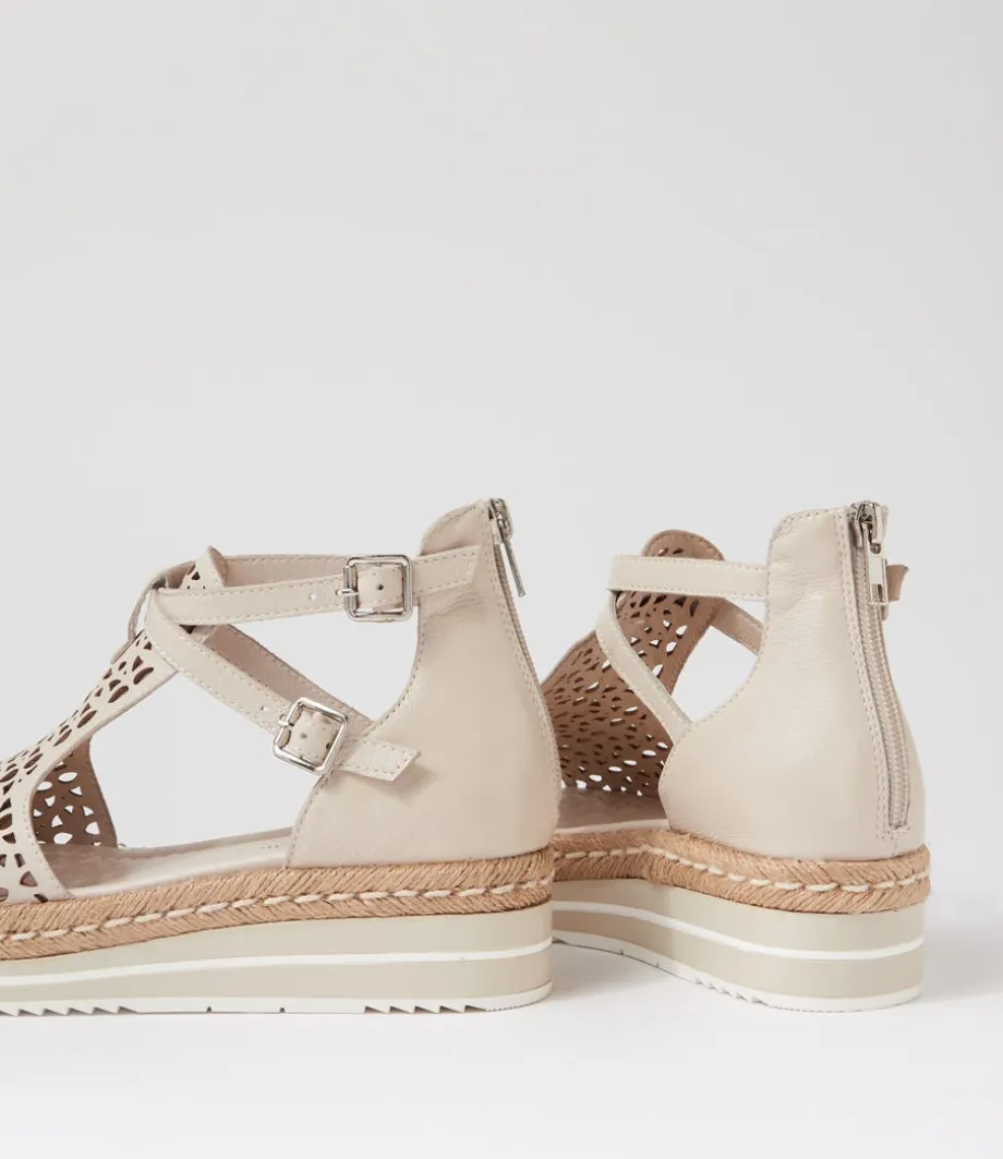 Accra Almond Leather Espadrilles