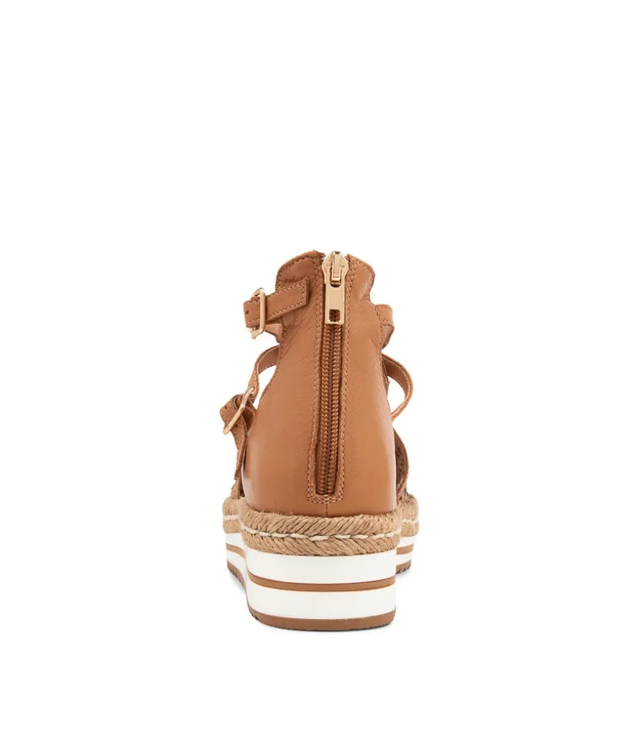 Accra Dark Tan Leather Espadrilles