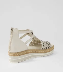 Accra Ivory Leather Espadrilles