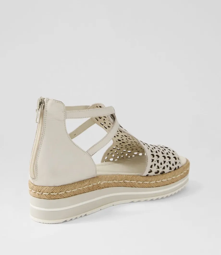 Accra Ivory Leather Espadrilles
