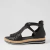 Accra Lrg Black Leather Espadrilles