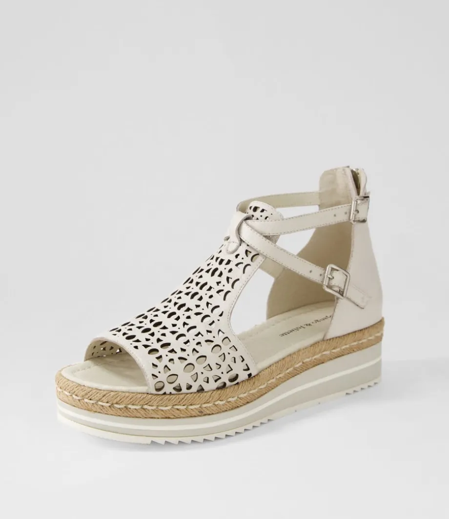 Accra Lrg Ivory Leather Espadrilles