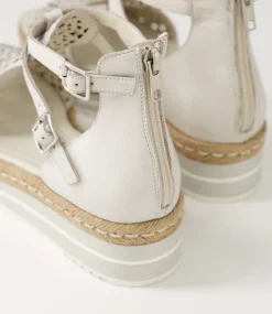 Accra Lrg Ivory Leather Espadrilles