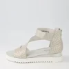 Adabela Silver White Cut Leather Sandals