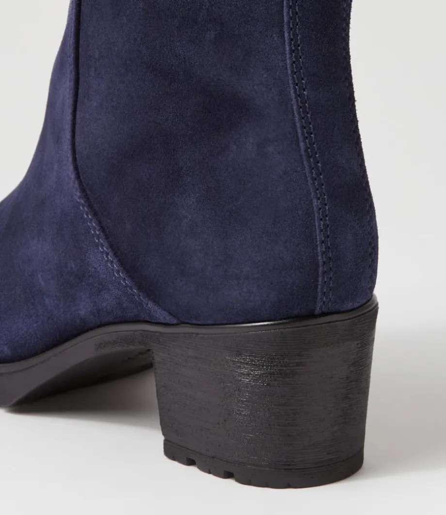 Agnes Marine Suede Chelsea Boots