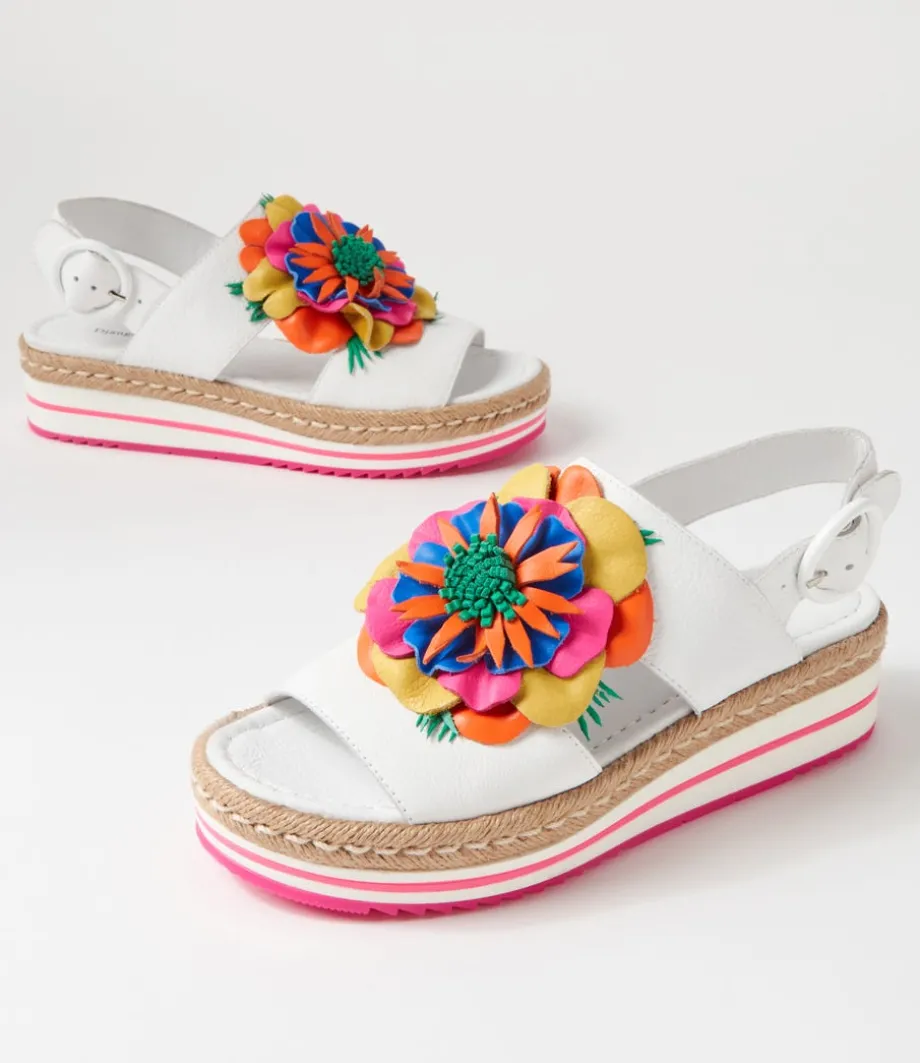 Amare White Bright Multi Leather Espadrilles