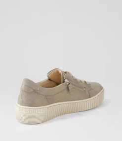 Amelia Muschel Beige Suede Sneakers