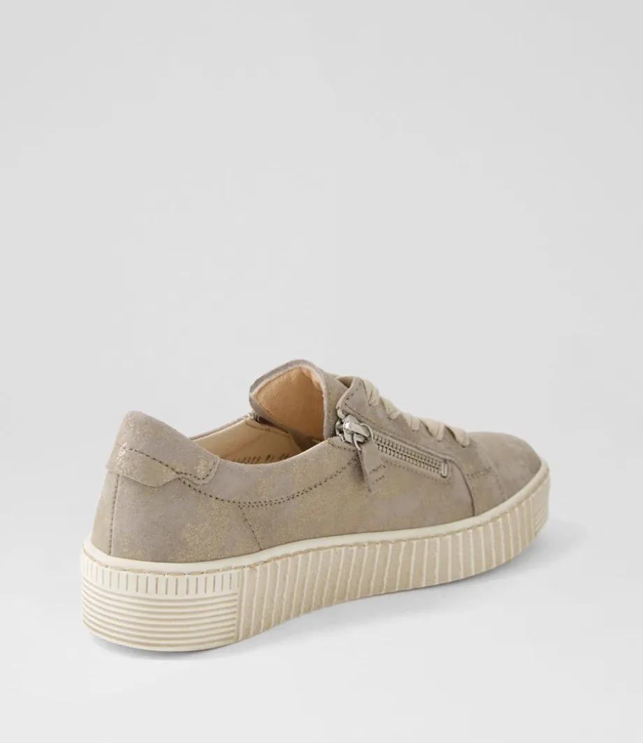 Amelia Muschel Beige Suede Sneakers