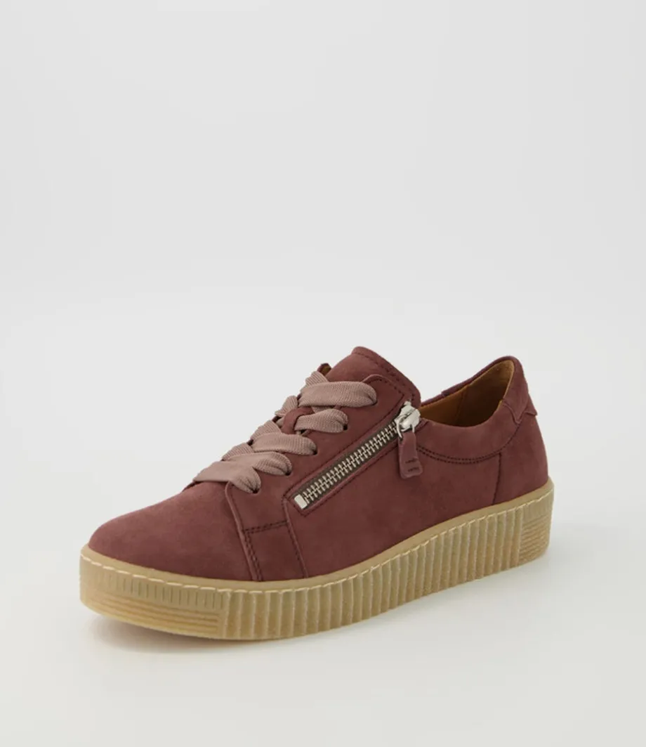 Amelia Pastel Rose Suede Sneakers