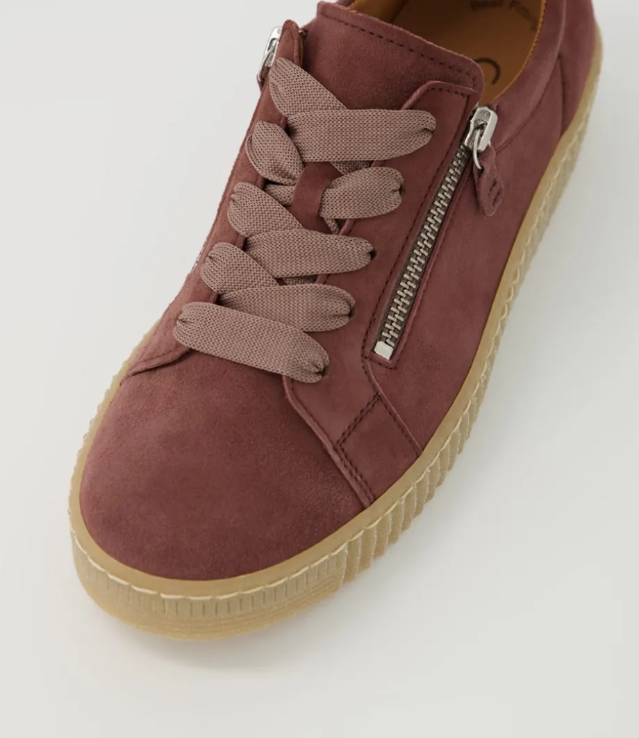 Amelia Pastel Rose Suede Sneakers