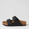 Arizona Black Leather Slides