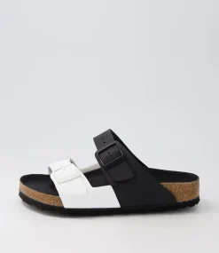 Arizona Split Black White Birkoflor Slides