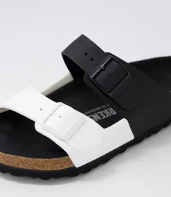 Arizona Split Black White Birkoflor Slides