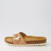 Arnell Peach Raffia Slides