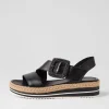 Atory Black Leather Espadrilles