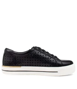 Ayleen W Black Leather Sneakers