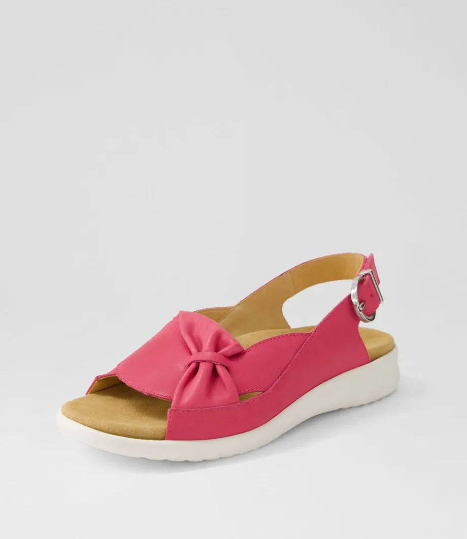 Bari Xw Fuchsia White Leather Sandals