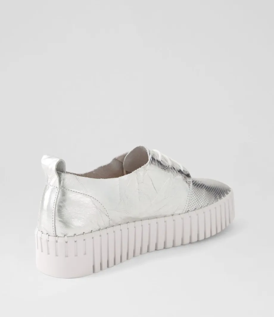 Batu Silver Shine Leather Sneakers