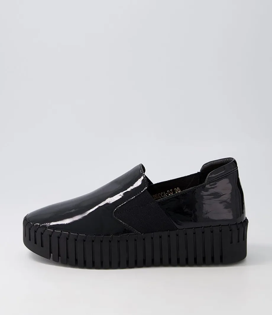 Becca Black Patent Leather Sneakers
