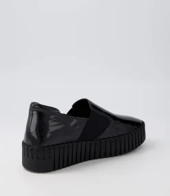 Becca Black Patent Leather Sneakers