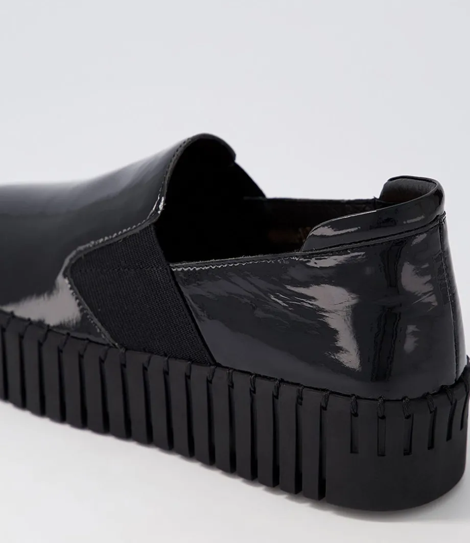 Becca Black Patent Leather Sneakers