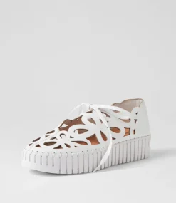 Bello White Leather Sneakers