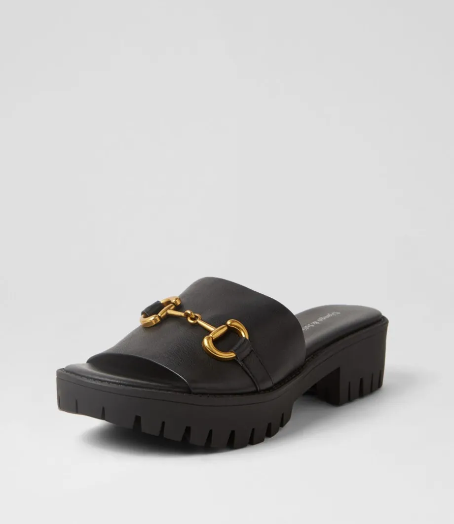 Belo Black Leather Sandals