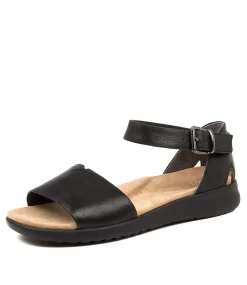 Beverly Xw Black Leather Sandals