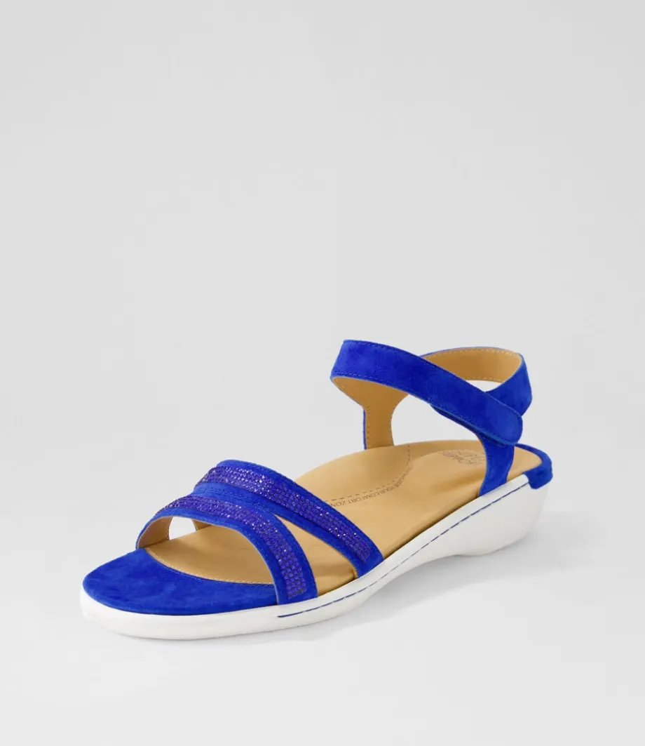 Bieda W Cobalt Jewels Suede Sandals