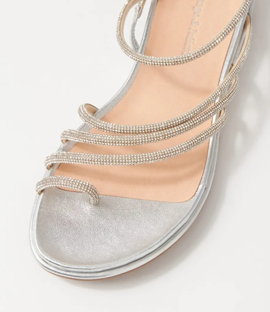 Boota Silver Jewel Fabric Sandals