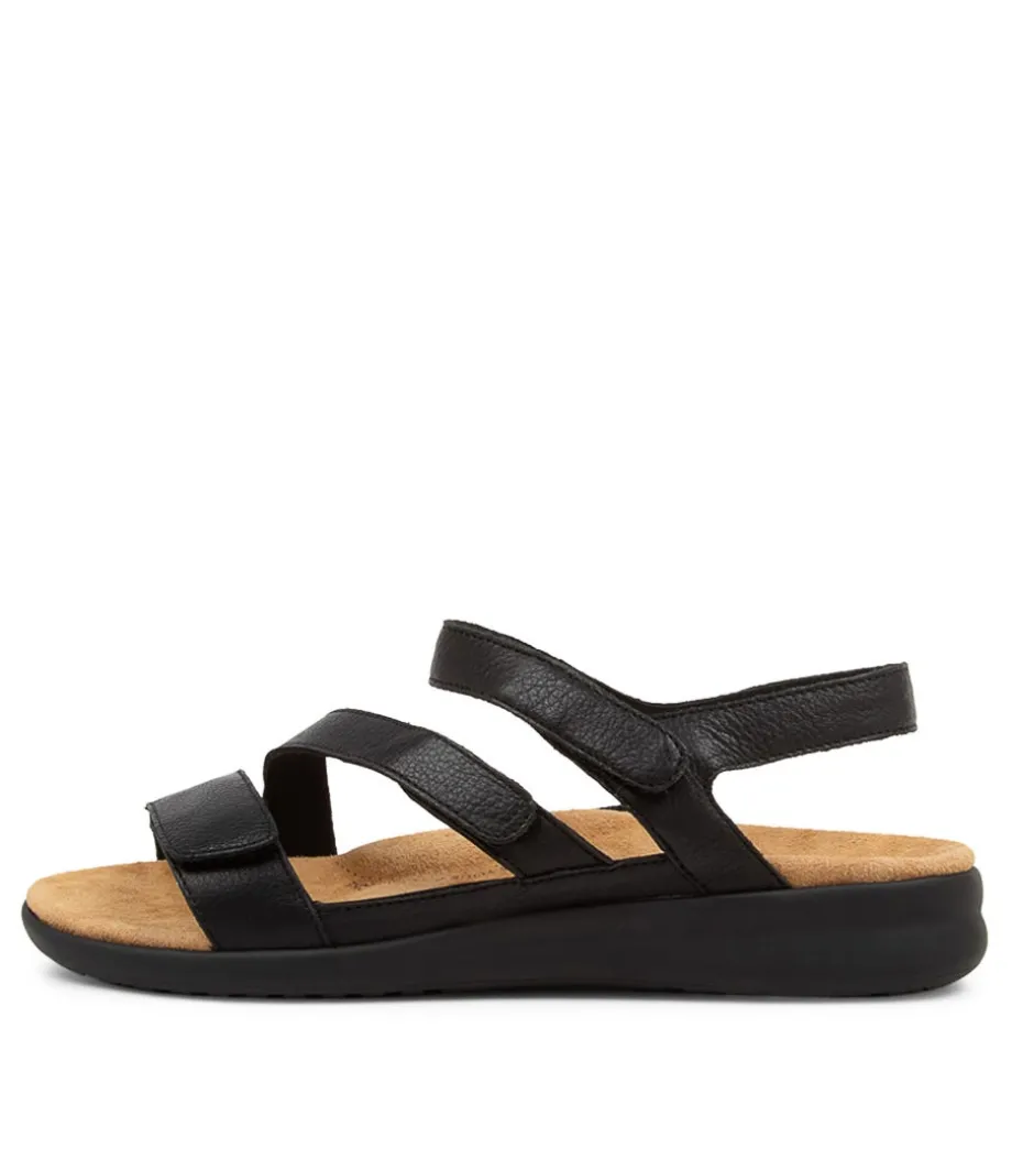 Boyde Xw Black Leather Sandals Bs