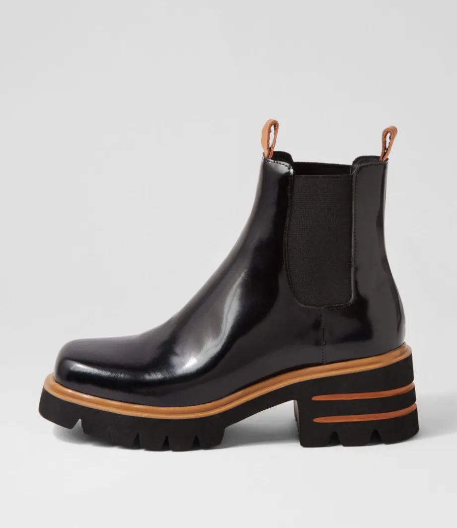 Breda Black Box Tan Leather Chelsea Boots