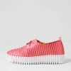 Brenda Fuchsia Orange Stripe Leather Sneakers