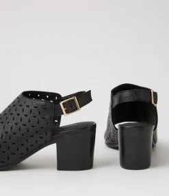 Burne Black Leather Sandals