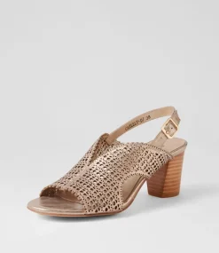 Cailely Champagne Shrunken Leather Sandals