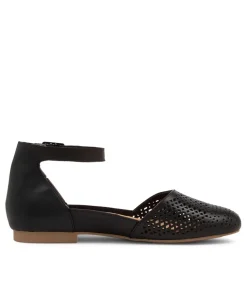 Camay Xf Black Leather Flat Shoes