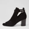 Cerina Black Suede Sandals