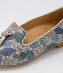 Charter Xf Blue Leaf Gold Multi Flat Shoes
