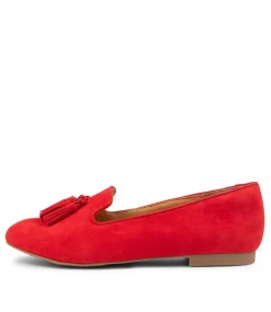 Charter Xf Red Suede Flat Shoes