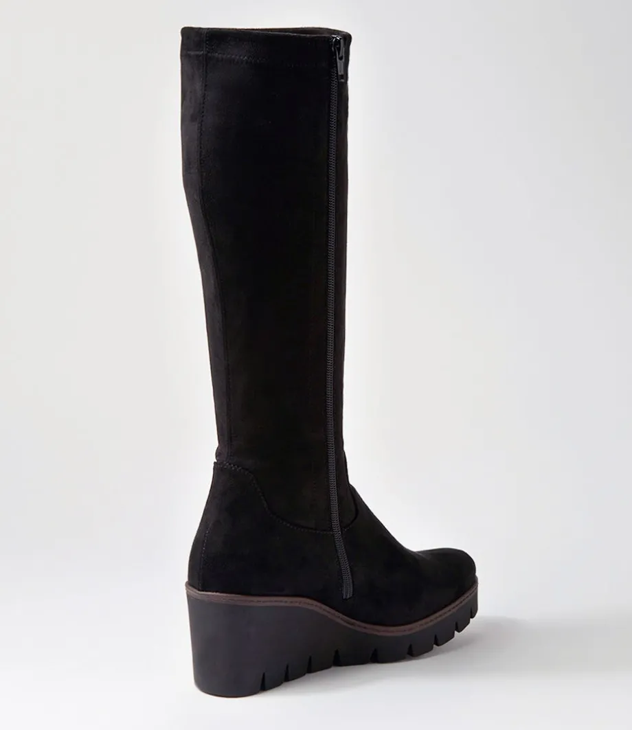 Chloette Schwarz Suede Knee High Boots