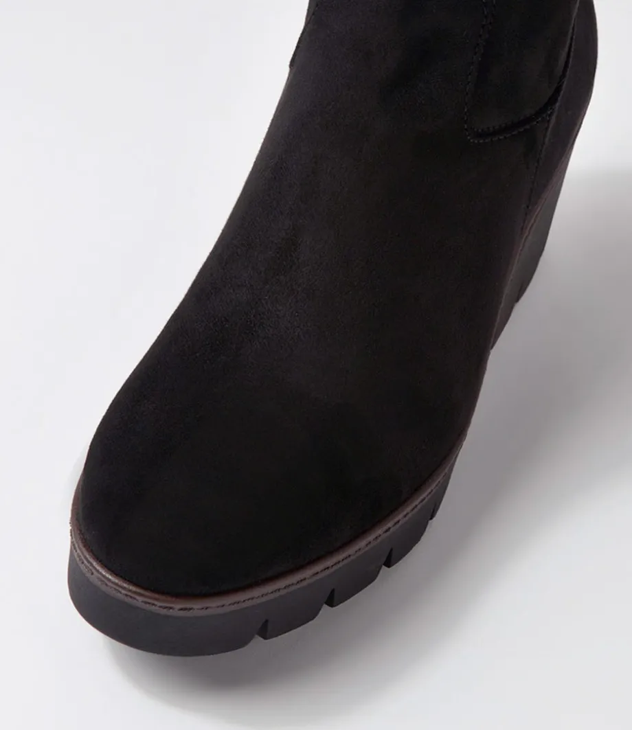 Chloette Schwarz Suede Knee High Boots