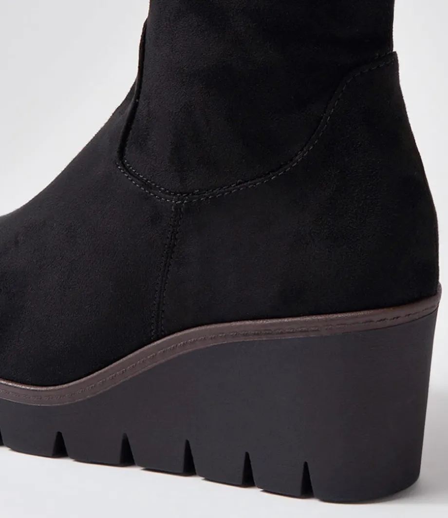 Chloette Schwarz Suede Knee High Boots