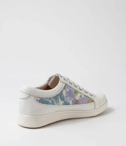 Danni Xf White Bouquet Leather Sneakers