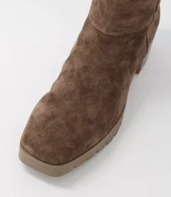 Dippy Dark Taupe Suede Ankle Boots