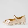 Disco W Pale Rose Gold Blush Floral Leather Sandals