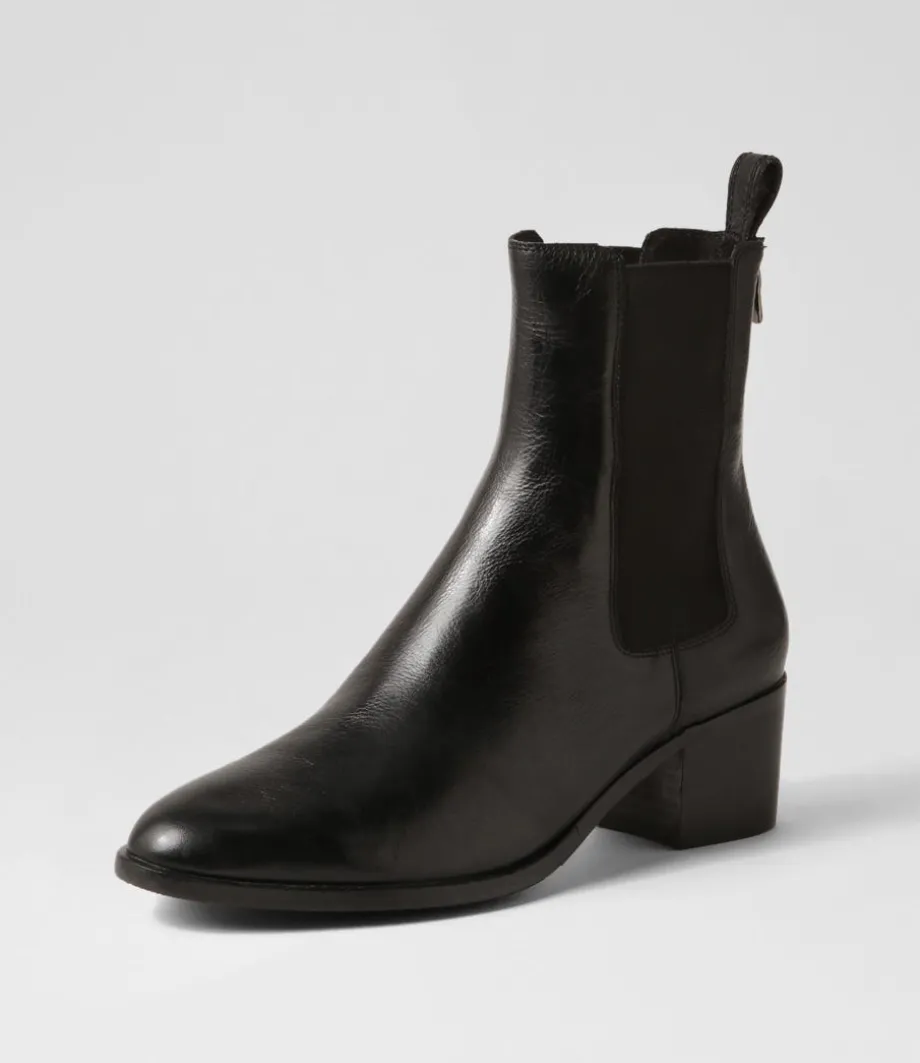 Dowell Black Leather Chelsea Boots