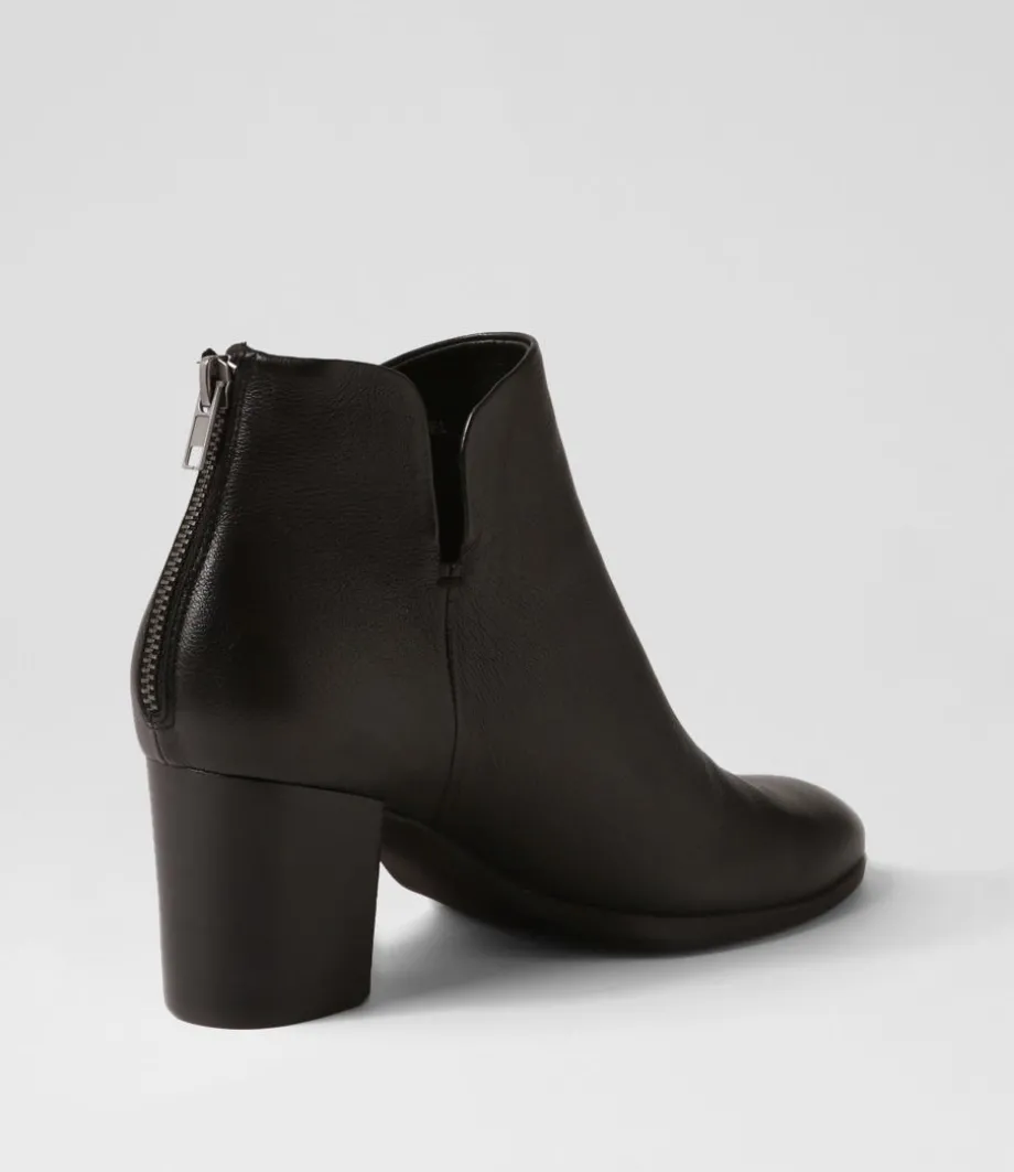 Duriel Black Leather Ankle Boots