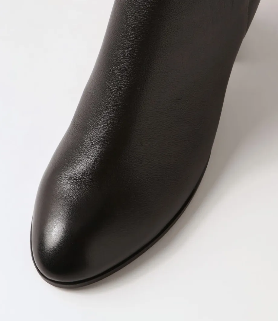 Duriel Black Leather Ankle Boots