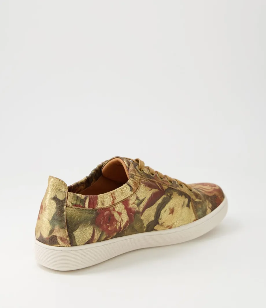 Durst Vintage Metal Floral Leather Sneakers