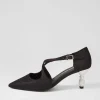 Electrik Black Sparkle Fabric Heels